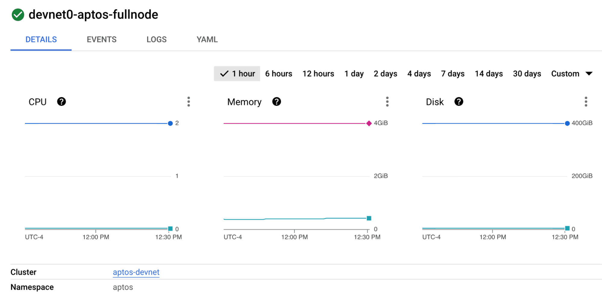 GKE Workloads Pod截图