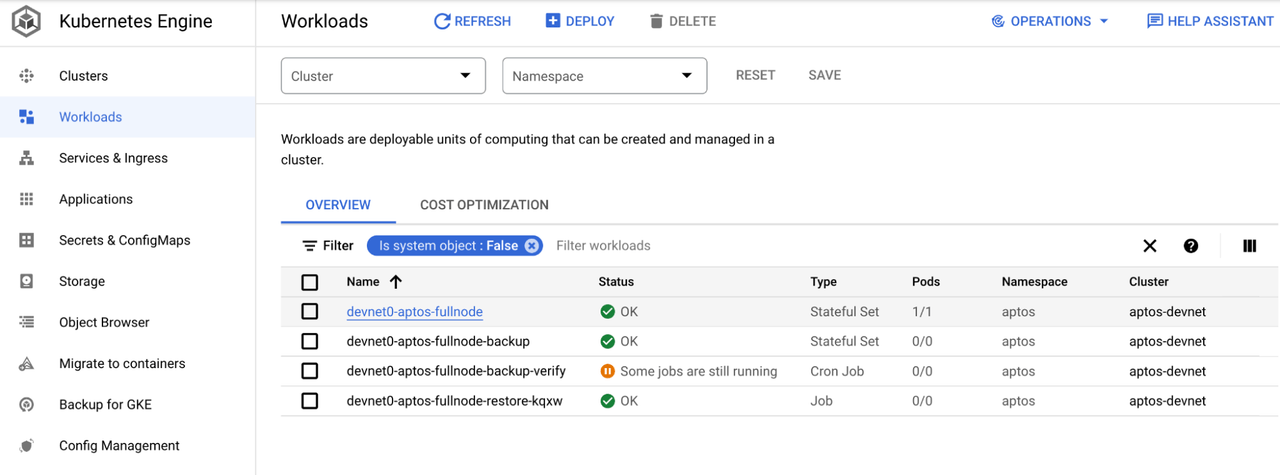 GKE Workloads截图 GKE Workloads截图