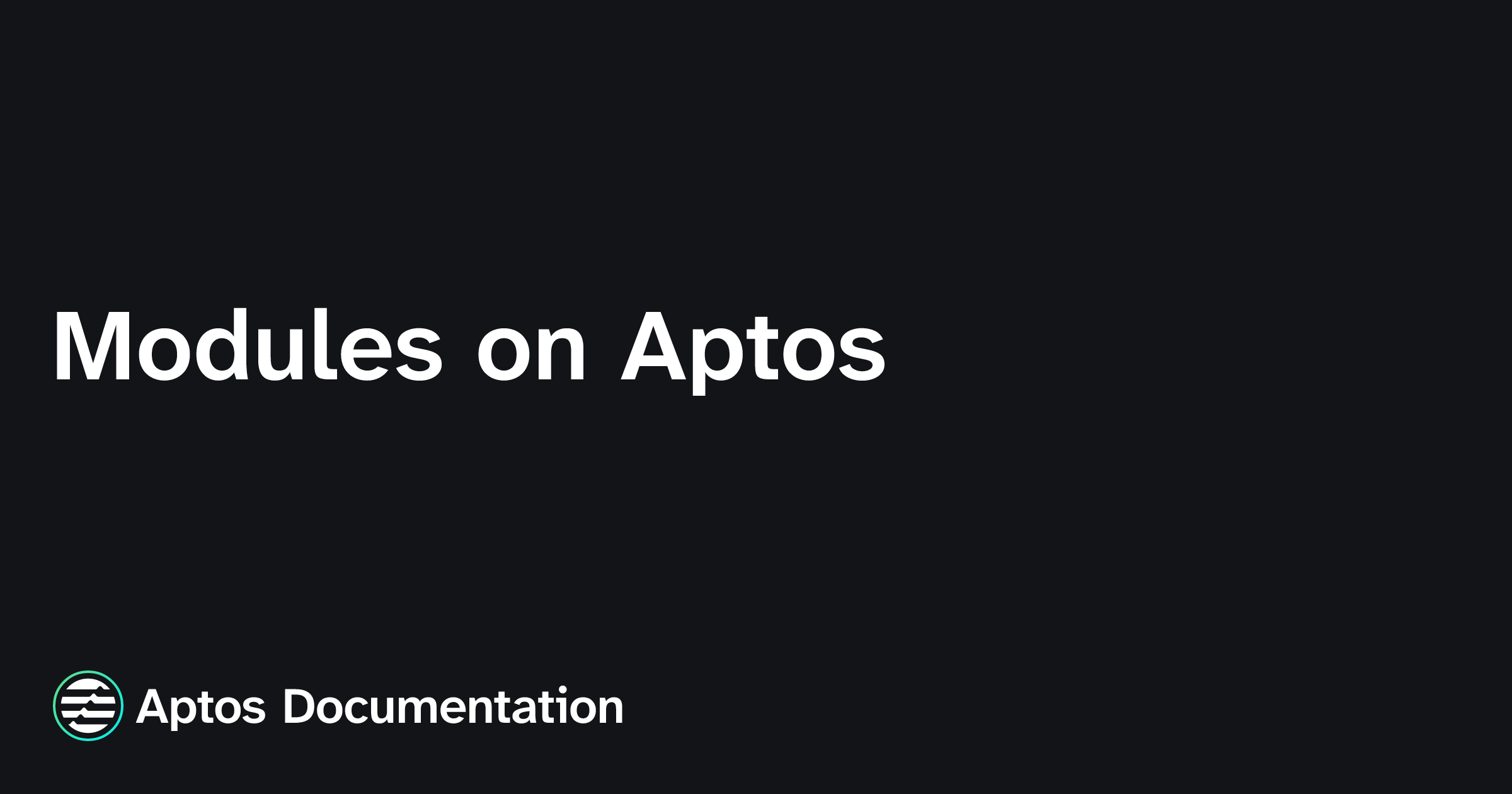 Apthos Script Modules on Aptos | Aptos Documentation