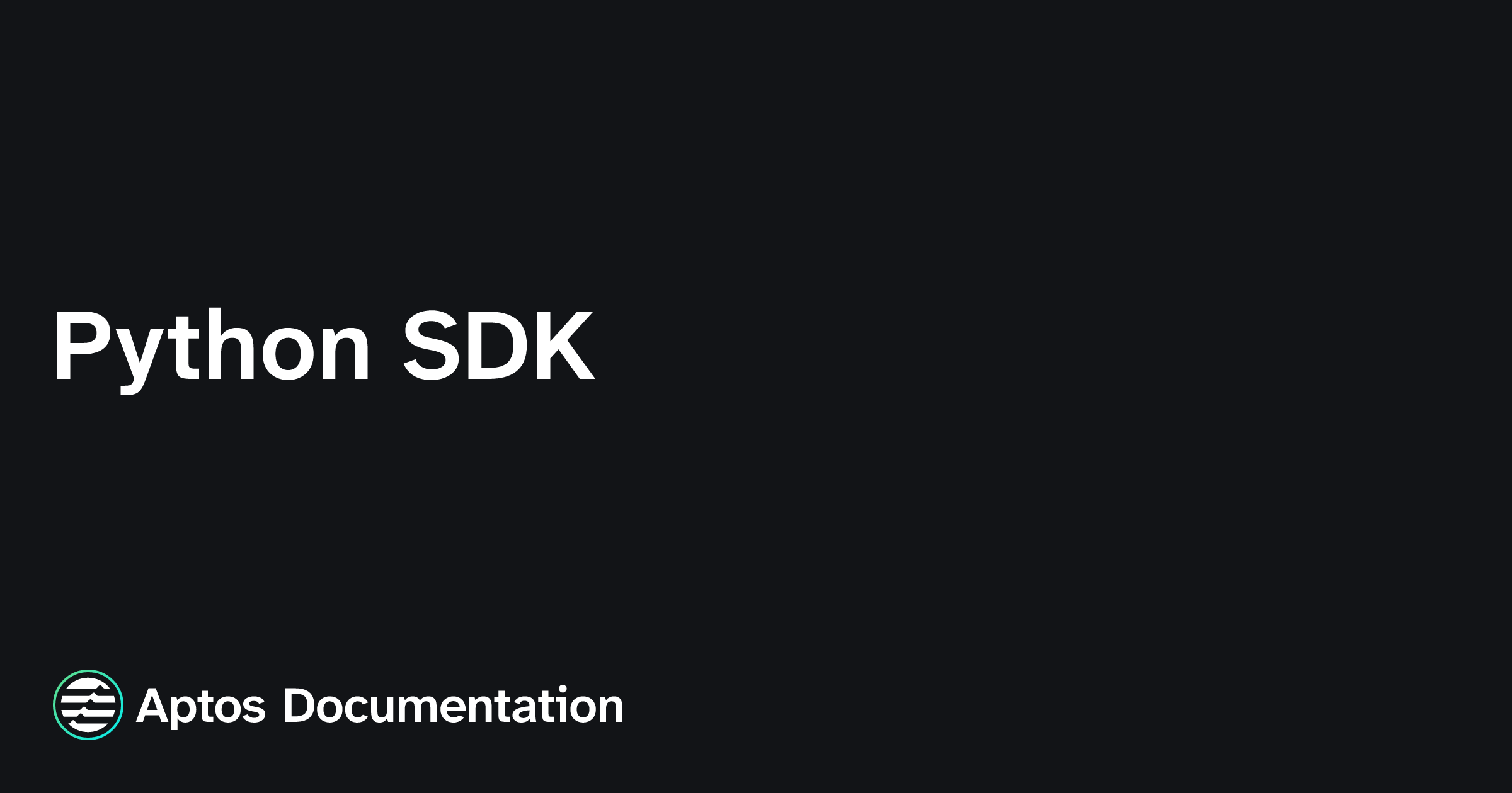 Python SDK | Aptos Documentation