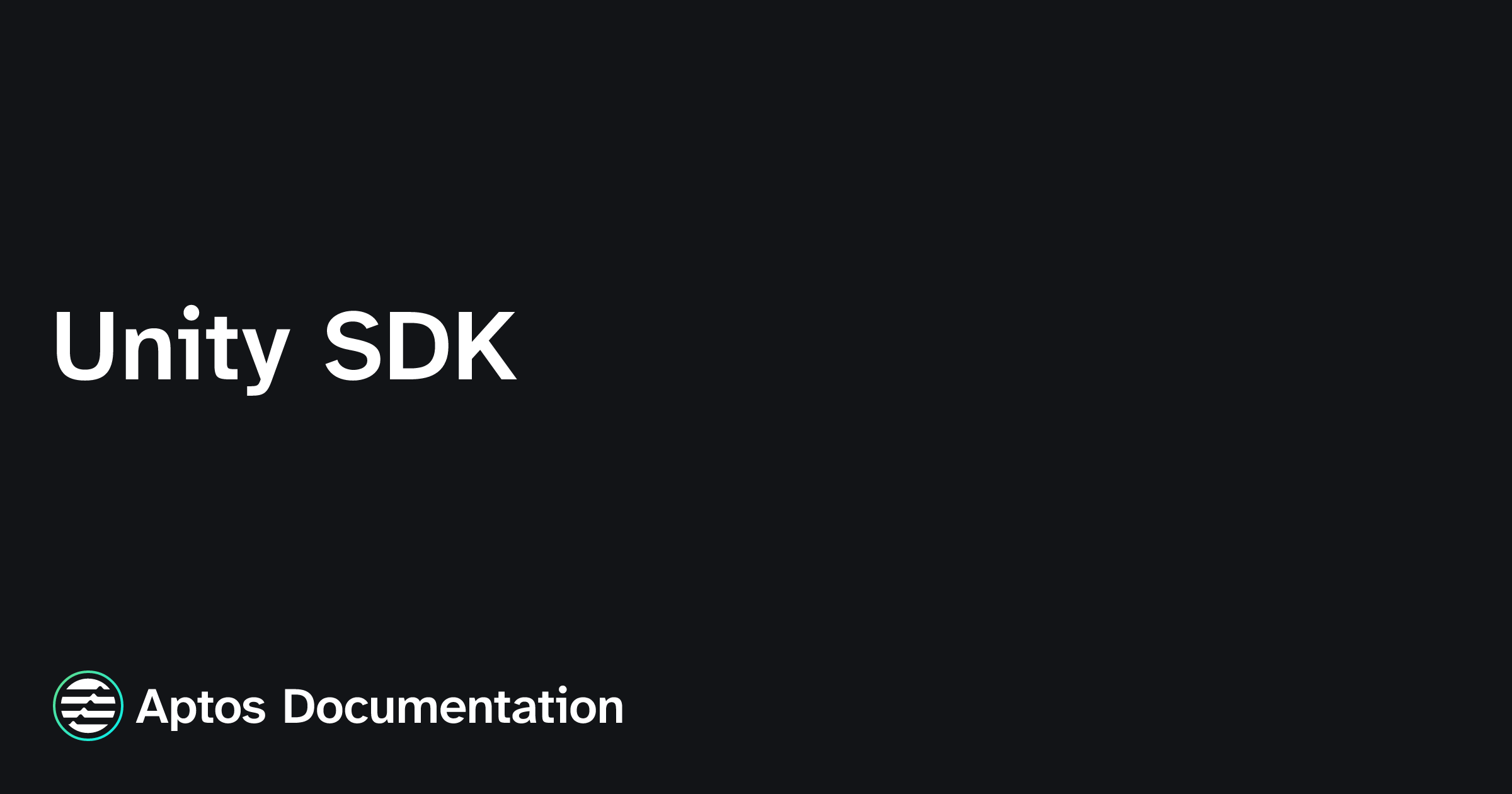 Unity SDK | Aptos Documentation